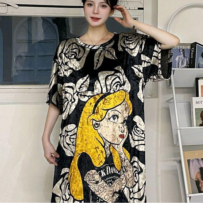 NEW -Dress big size velvet bludru panjang jumbo semata kaki Wanita - Cewek