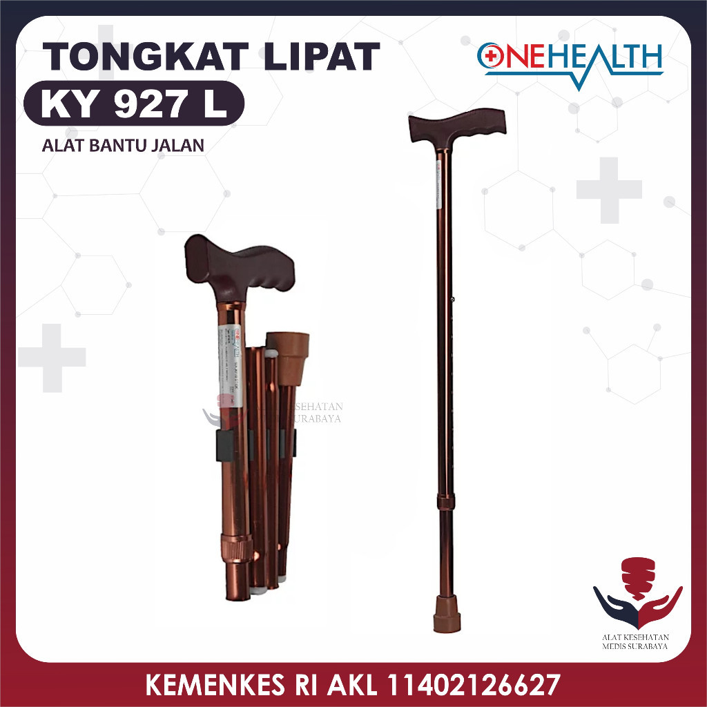 OneHealth KY927L Tongkat Lipat Alat Bantu Jalan Walking Stick Kaki 1