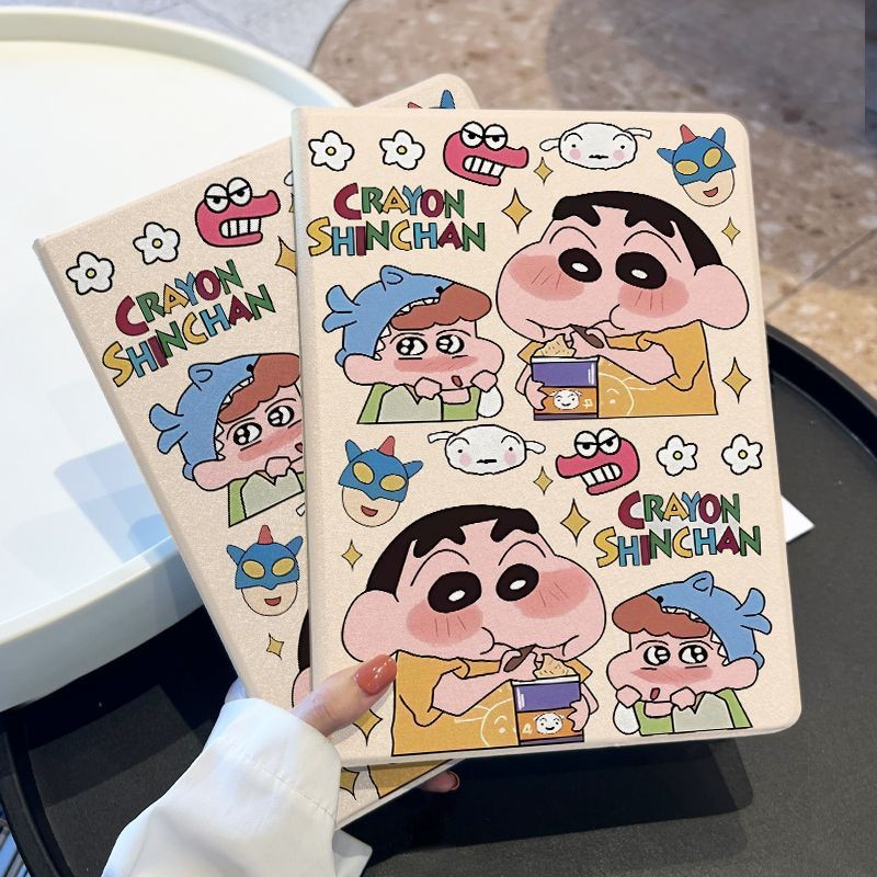 Cute Crayon Shin chan Cover Case With Slot Pen Waterproof tablet iPad Case for iPad Mini 4 5 Air1 ip