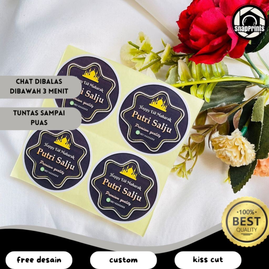 

SP Cetak Sticker Label Toples Kue Kering Lebaran Stiker Hampers Cookies Idul Fitri Bulat
