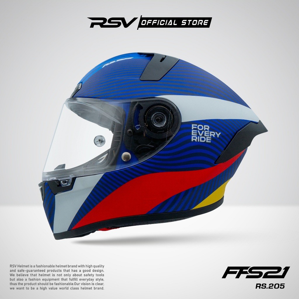 FFS21 Motif RS 205 DOFF ( HELM FULLFACE RSV HELMET - SNI DOT ECE - RACING MODERN )