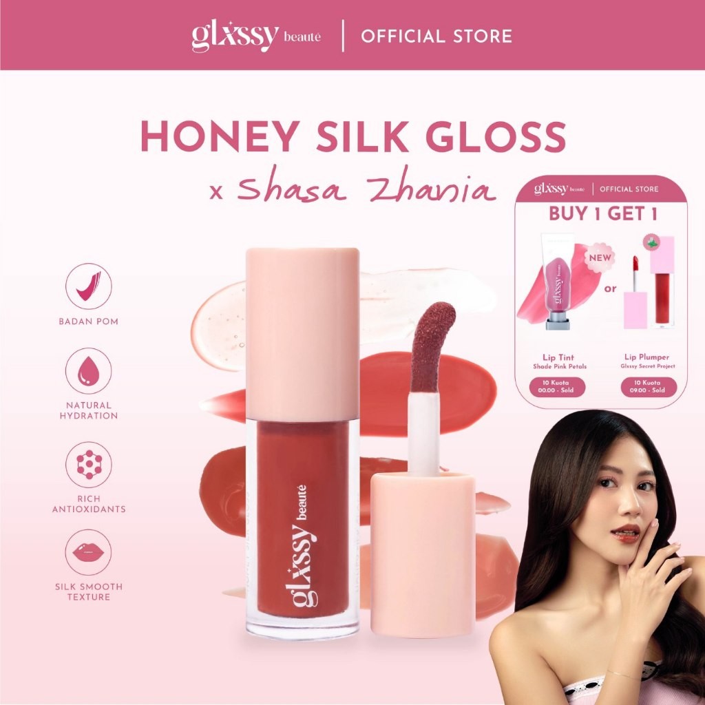 JG Glxssy Beaute Honey Silk Gloss Radiant and Hydrated Lips - Lip Gloss Series