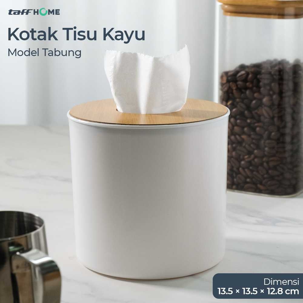 TaffHOME Kotak Tisu Kayu Multifungsi Model Tabung - ZJ002 X SERENITY