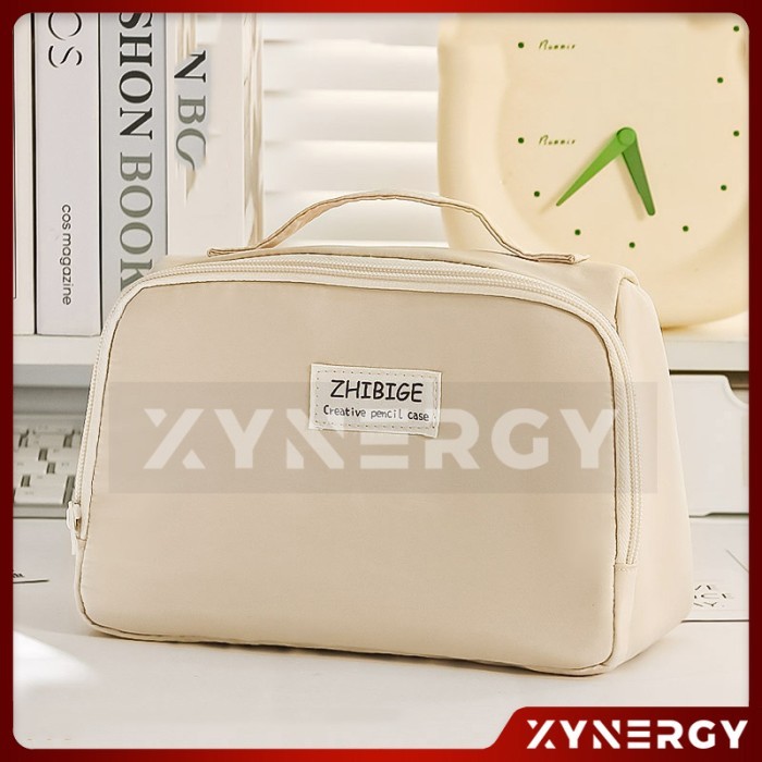 

Tempat Pensil Kanvas Kapasitas Besar ZHIBIGE Model Tas Penyimpanan Alat Tulis Multifungsi - Cream