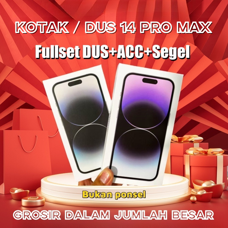 

Grosir kotak 14 pro max / Dus Box Kotak 15 Pro max / Baru kemasan i14 ProMax + kabel data / stok banyak tersedia