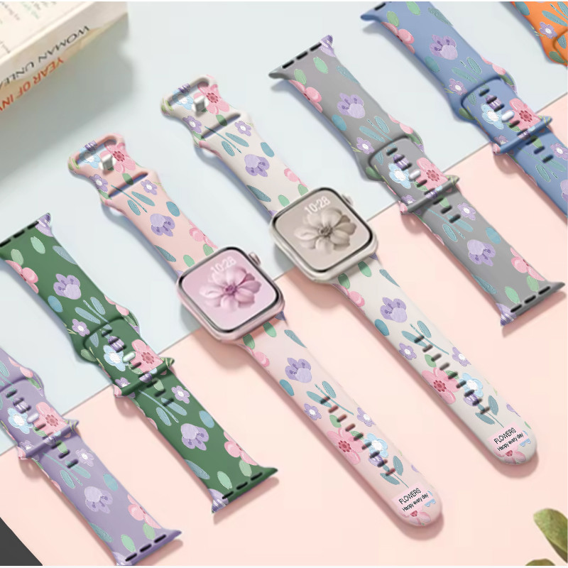 Tali bermotif bunga yang halus cocok untuk Apple Watch 1 Series 2 Apple Watch Series 3 Apple Watch S