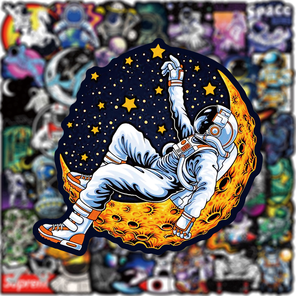 

10/30/50PCS Outer Space Astronaut Stickers Aesthetic Cartoon Decal DIY Skateboard Motorcycle Luggage Waterproof Cool Sticker Toy