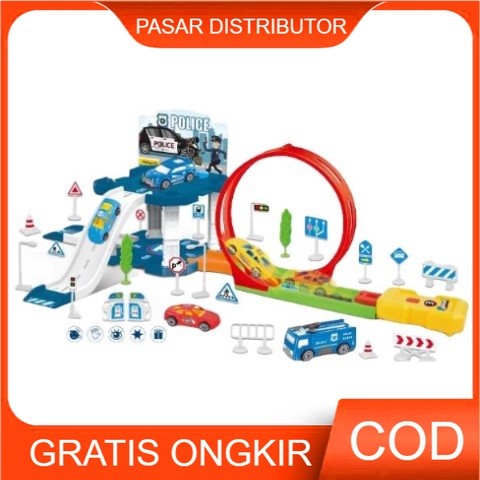 ORANSHOP Mainan Anak POLICE / TRUCK CATAPULT ASSEMBLE DIY Puzzle Fun DIY Scene