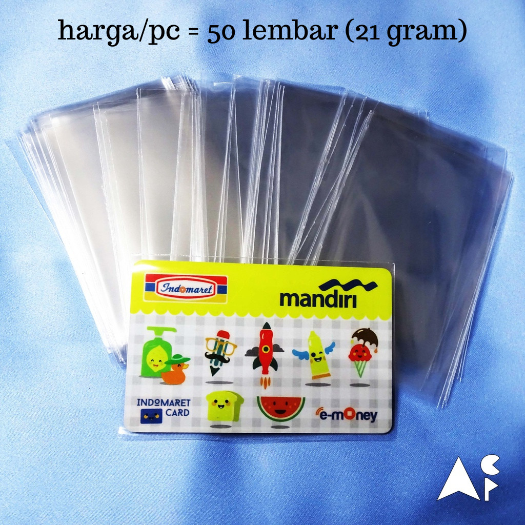

( 50 PCS ) Plastik Pelindung Kartu Murah Member ATM/SIM/KTP isi 50 lembar BAHAN OPP BUKAN PVC