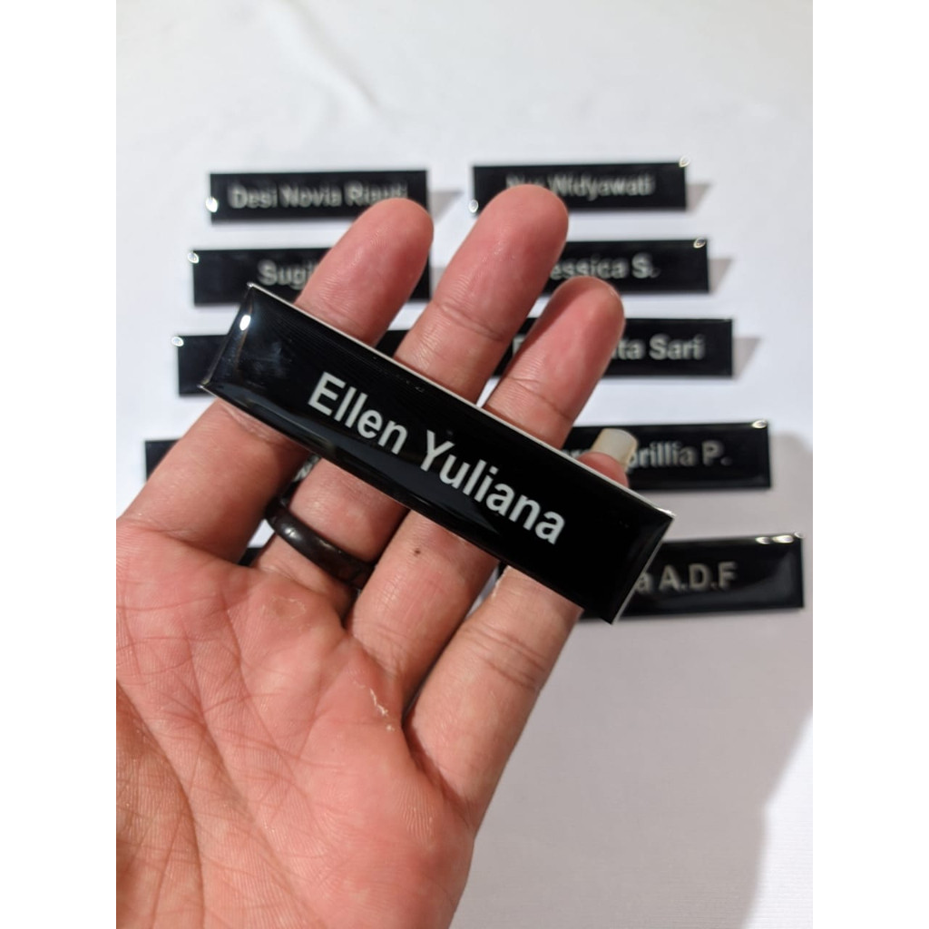 

Name Tag/Papan Nama Dada Premium Lapis Resin (PUTIH)/Nametag/Papan Nama Dada/Name Tag Akrilik Resin