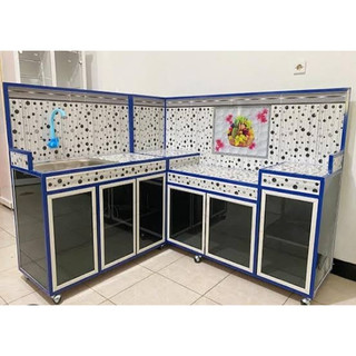 Kitchen Set Keramik Aluminium Rak KOmpor Wastafel Dan Rak Piring L