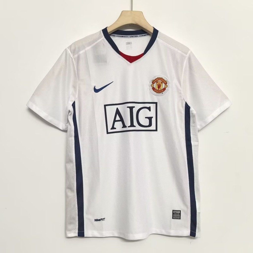 Jersey Vintage 08 Putih Manchester United Lengan Pendek T shirt pria