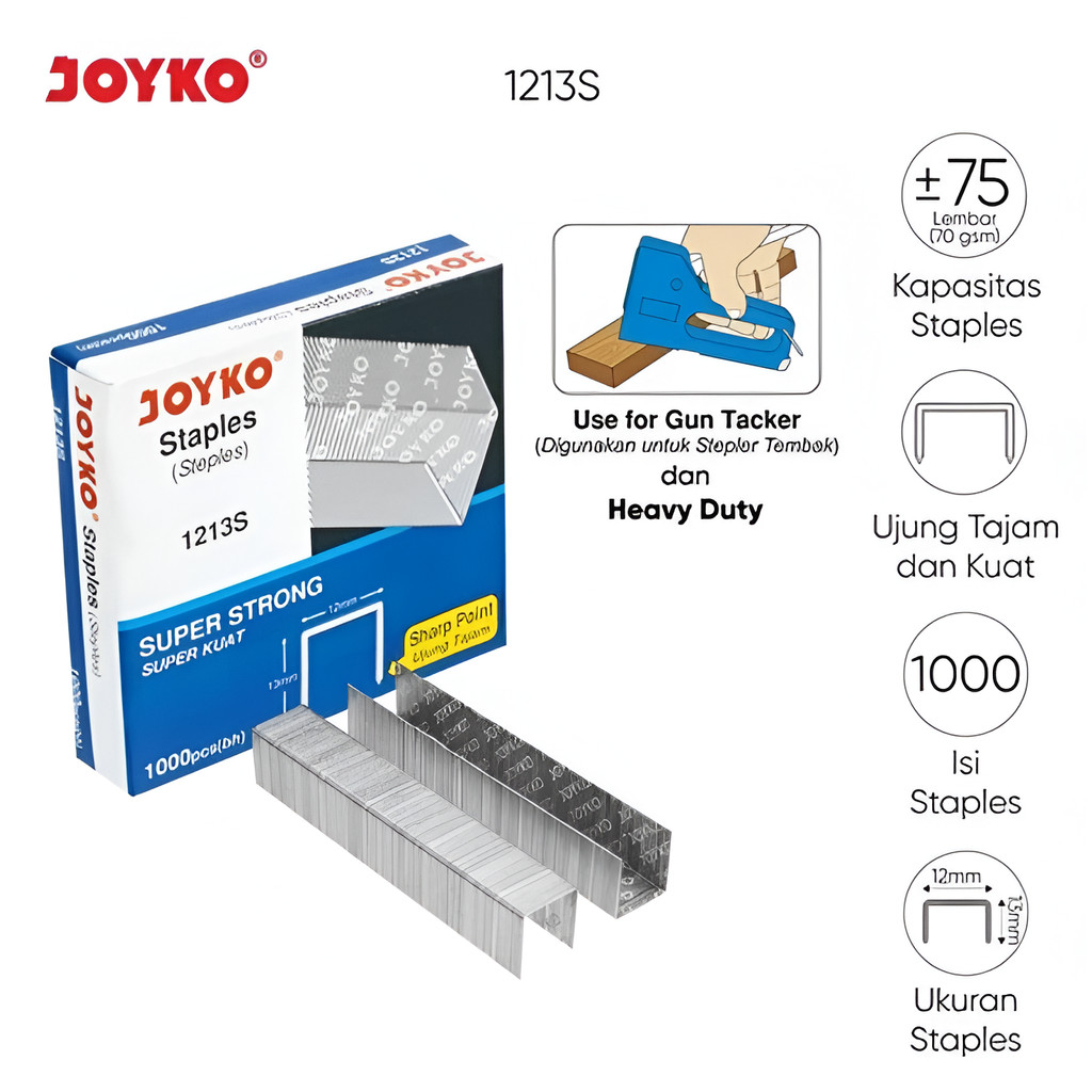 

Joyko Isi Staples 1213 FA-H/ML Stapler HD 12N/13 12N/17 12L/17 12N/24 - Staples Hekter Heavy Duty