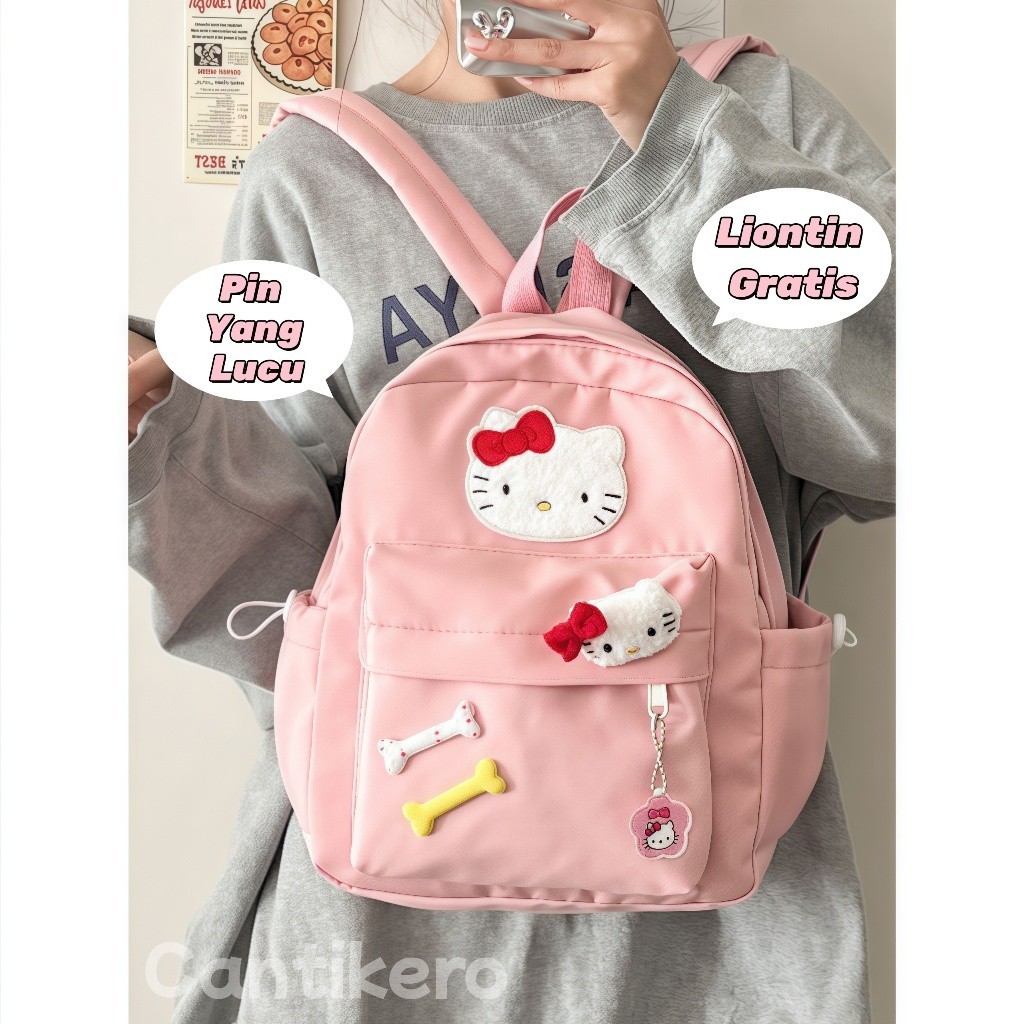 [Liontin Gratis] Tas Ransel Wanita Lucu Y2k/Tas Ransel Gaya Kuliah Jepang/Tas Ransel Sekolah Modis/T