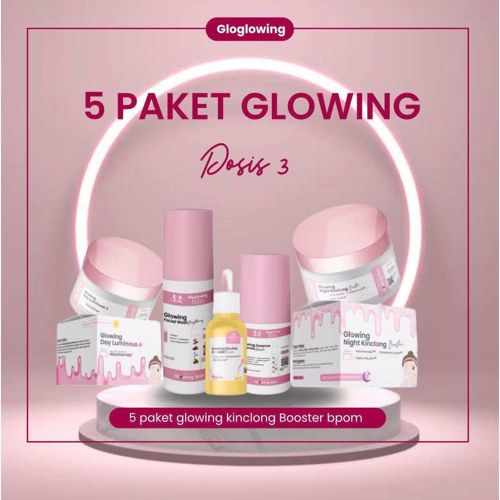 LS Paket lengkap gloglowing skincare Glowing Kinclong Booster Original Bpom
