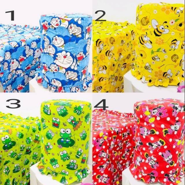 SHAFFSHOP Set tutup kulkas dan tutup galon motif sama