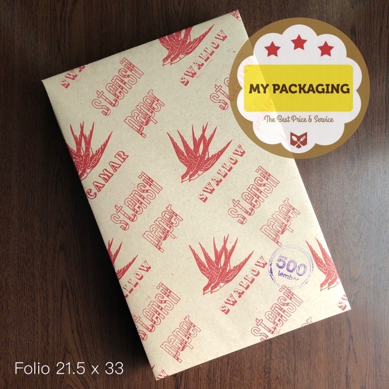 

Alat Tulis - Keras Buram / Stensil Paper merek SWALLOW 1 PACK 500lembar FOLIO