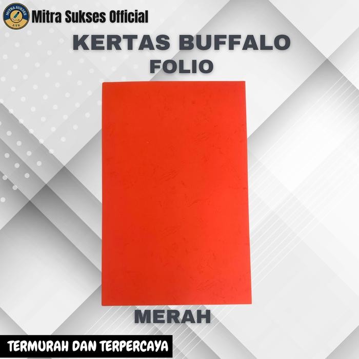 

[per 50 lembar] KERTAS BUFFALO UKURAN FOLIO - MERAH