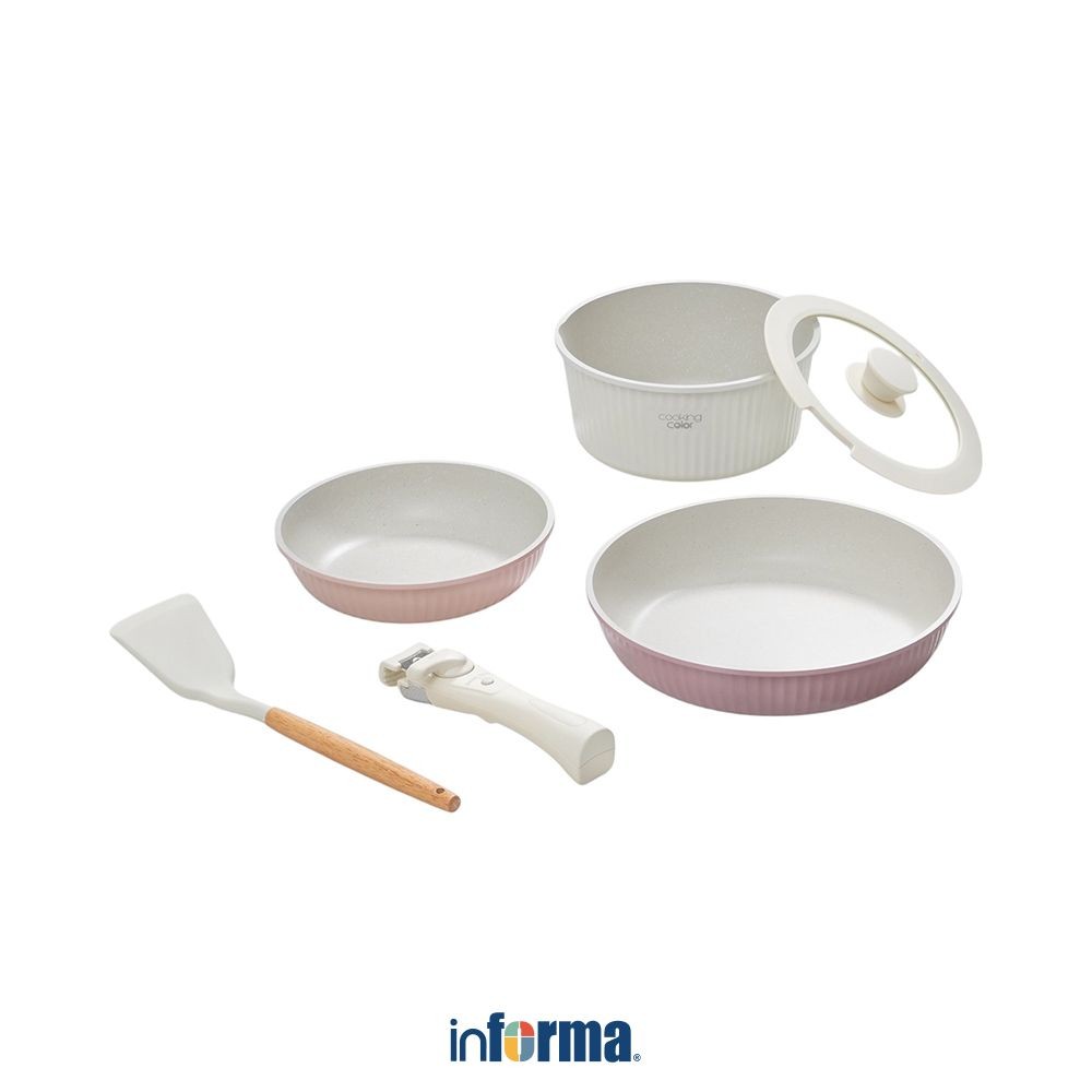 Informa Cooking Color Set 6 Pcs Krystal Perlengkapan Masak Detachable - Mix Cookware Set Casserole S