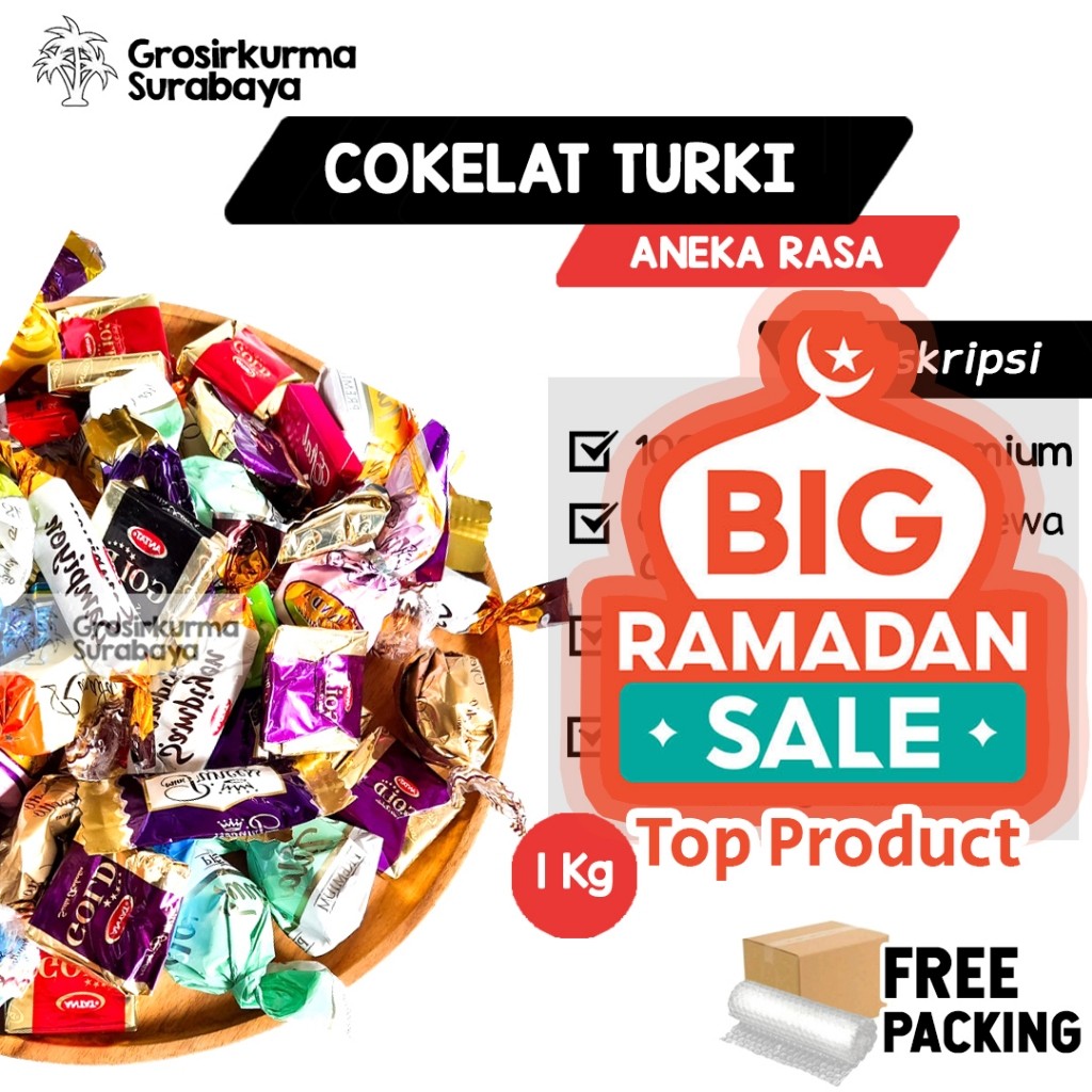 

COKELAT TURKI ARAB 1KG Produk Fresh Baru Khas Timur Tengah Untuk Oleh oleh Haji Umroh Gift Hampers