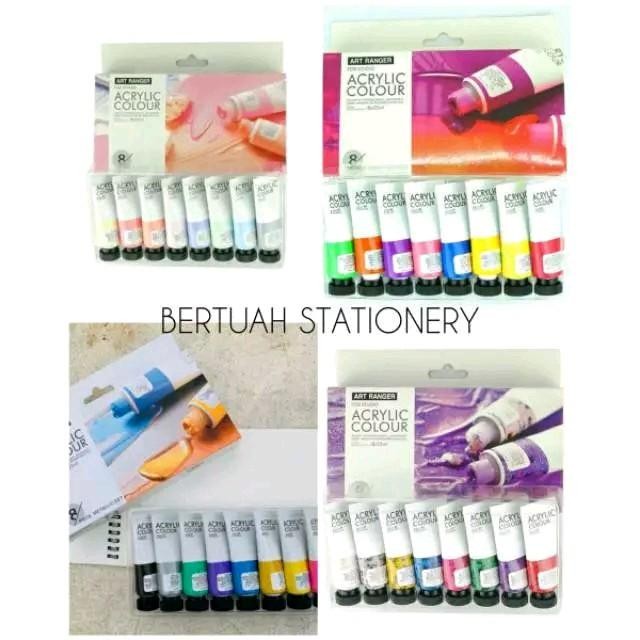 

promo -ART RANGER ACRYLIC PASTEL NEON METALLIC GLITTER PAINT COLOR SET CAT AKRILIK - Pastel