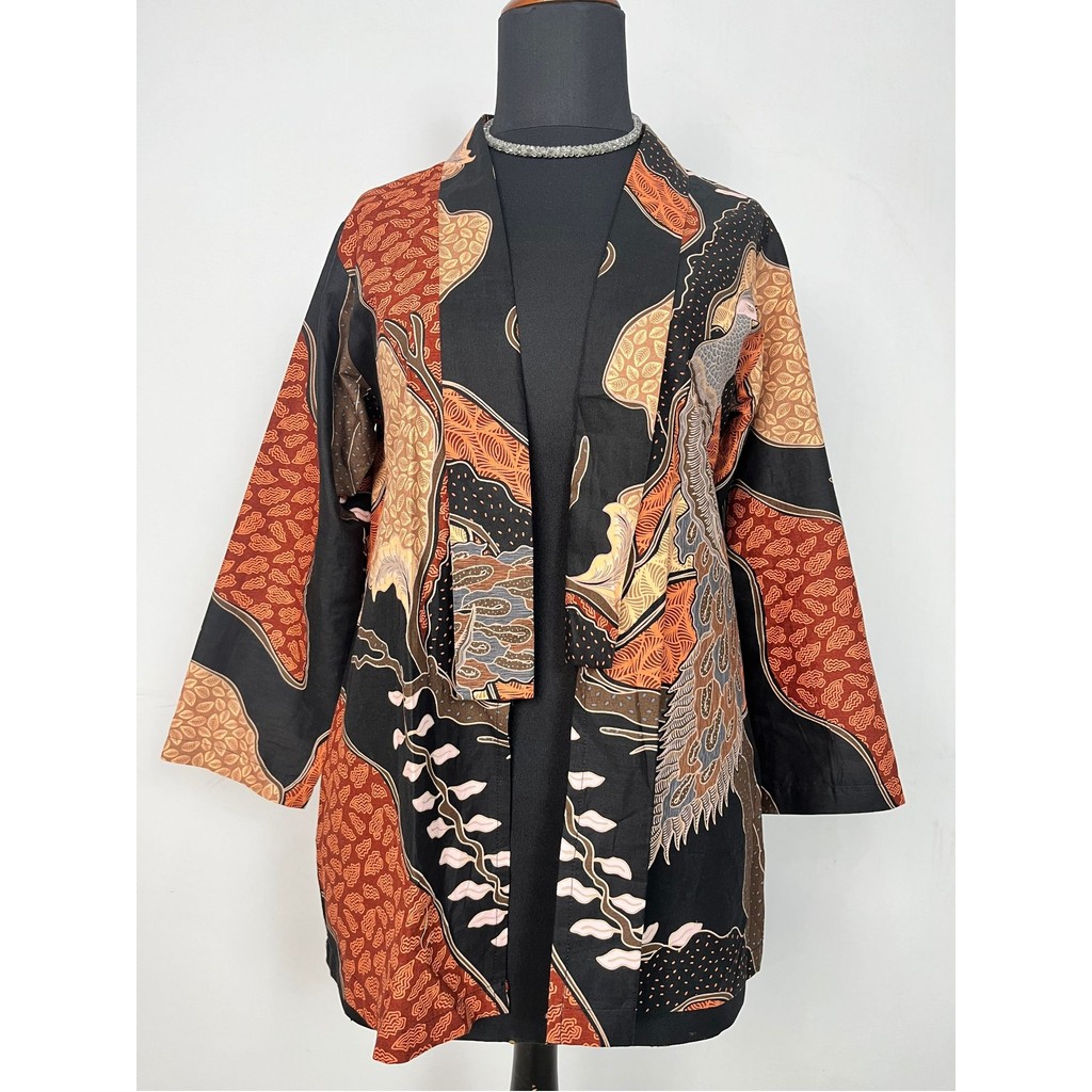 MARGARIA BATIK - Atasan Batik Wanita - Outer Batik Wanita Lengan Panjang - Wastra Series - Outer Hay