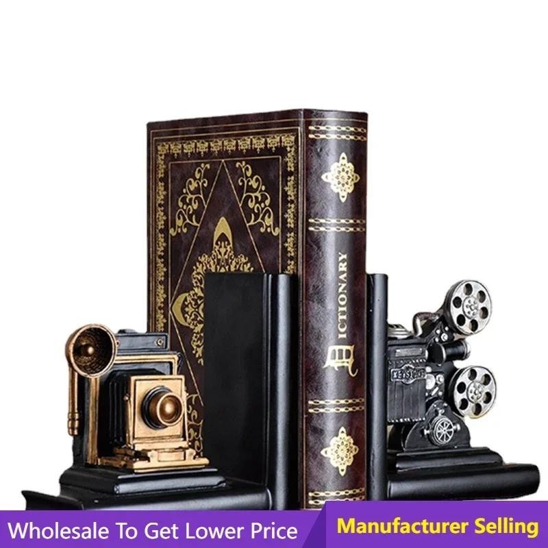 

Bookends Books Rely Retro Camera Movie Film Projector Collector's Creative Bookcase Organize Books Office Furnishings
