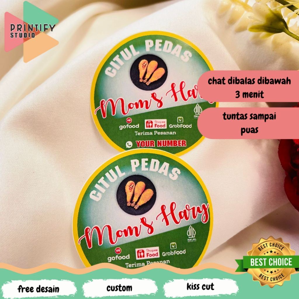 

Printify 5-8 Stiker Chromo Umkm Cireng Cilok Cibay Sticker Bentuk Bulat Free Desain Uk.Sedang Logo