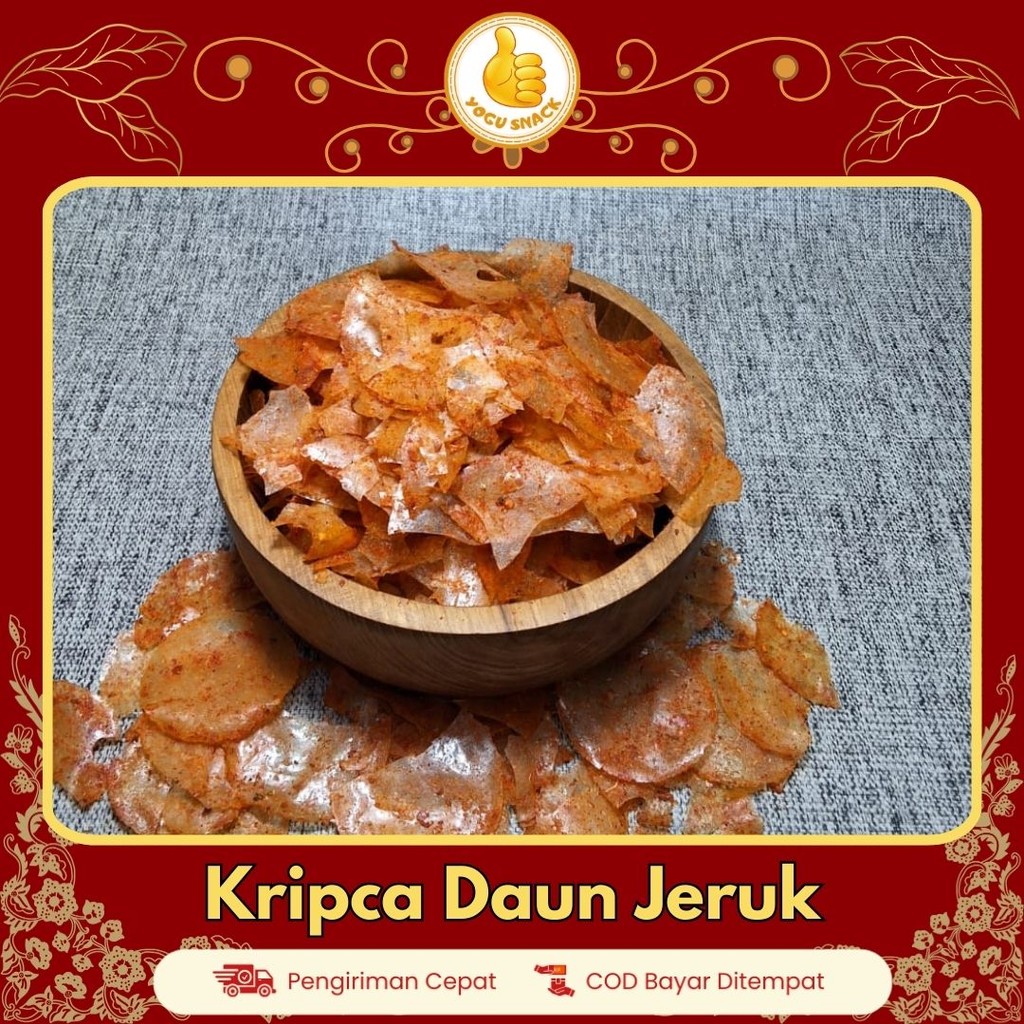 

Yogu Snack Kripca Pedas Daun Jeruk Dijamin Nagih kemasan 250gram