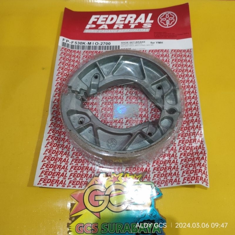 Kampas rem belakang,kampas rem tromol Mio lama,Mio soul,Mio j,Mio m3,Fino,xride ORIGINAL FEDERAL