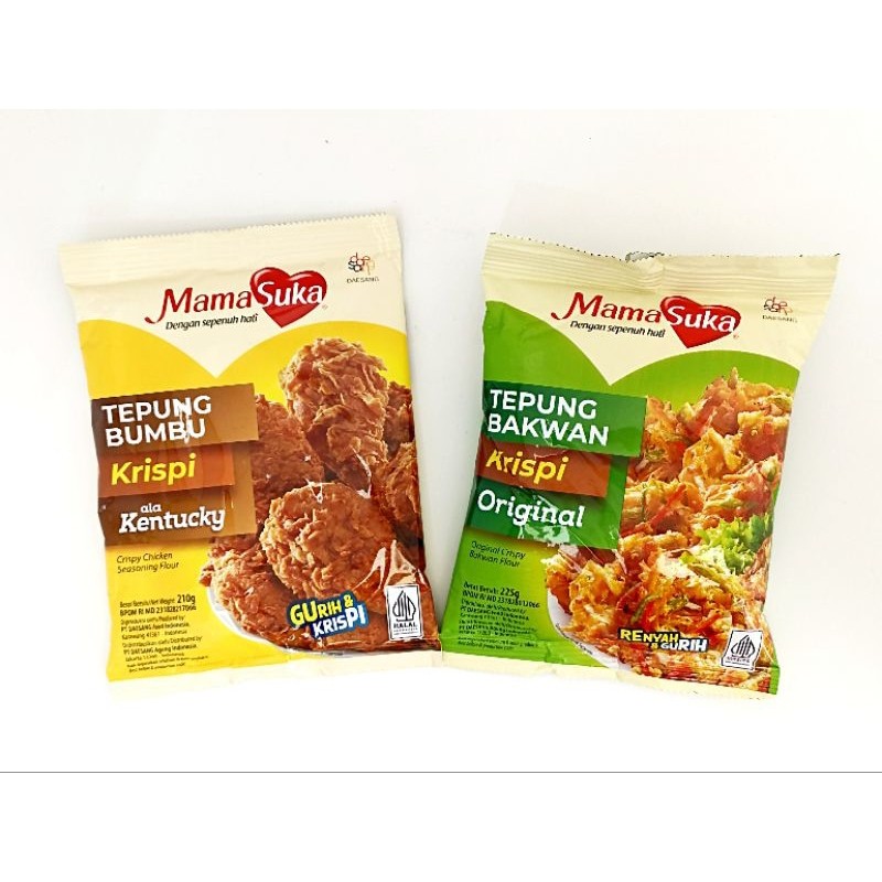 

Mamasuka Tepung Bakwan Krispi 225gr, Tepung Bumbu Kentucky 210gr