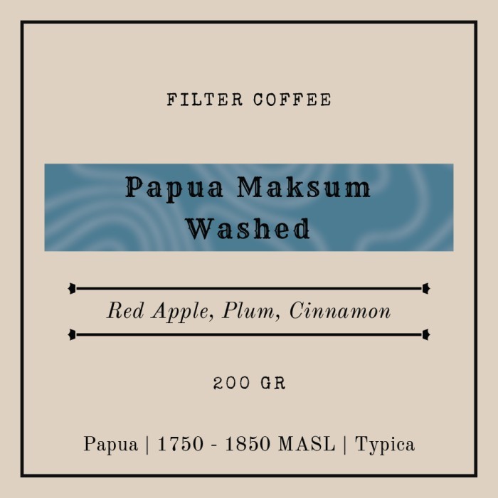 

Kopi Arabika Papua Maksum Proses Basah 200 gr - Biji Kopi