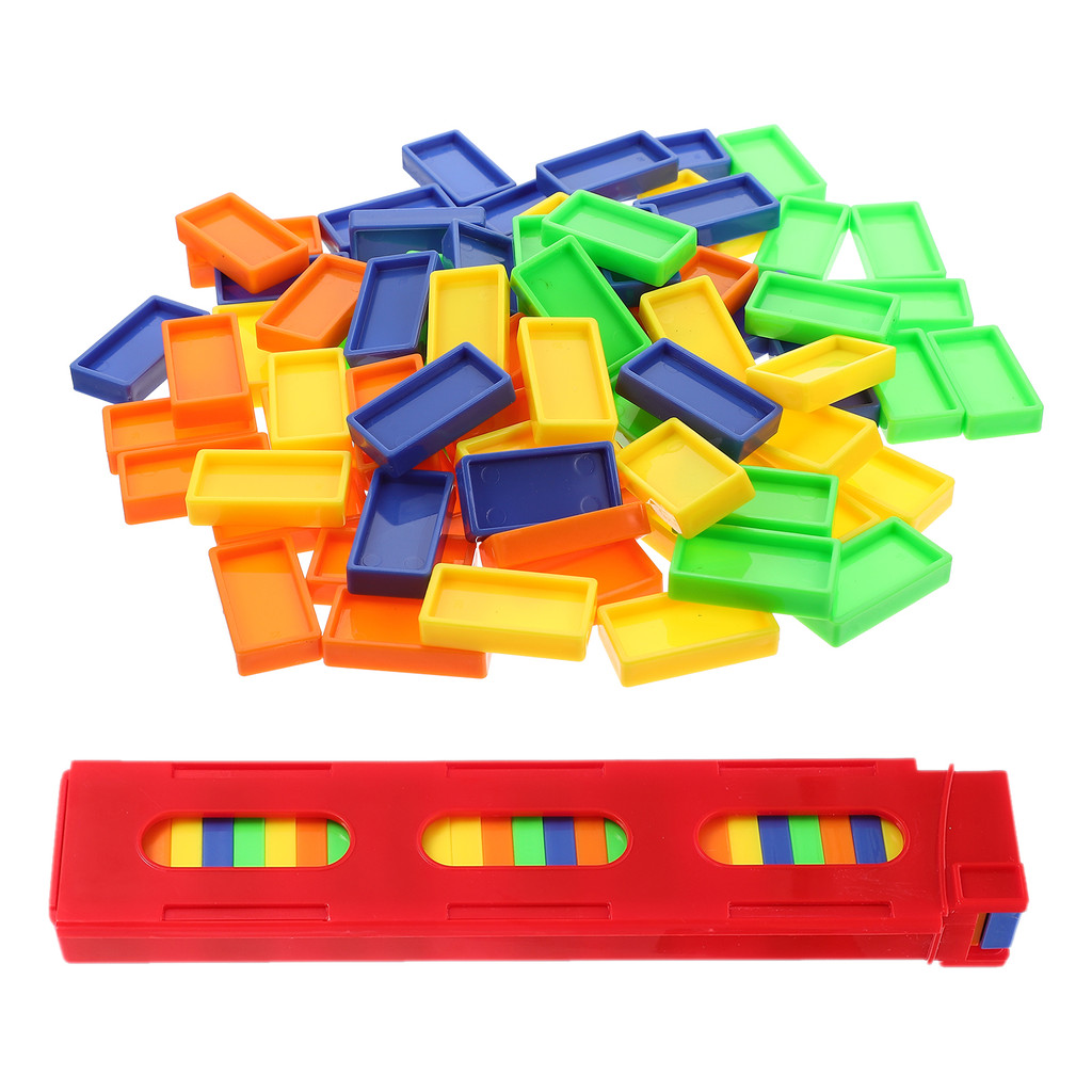 5 Bags of  Interesting Domino Playthings Plastic Train Domino Toy Random Color Domino Building Block