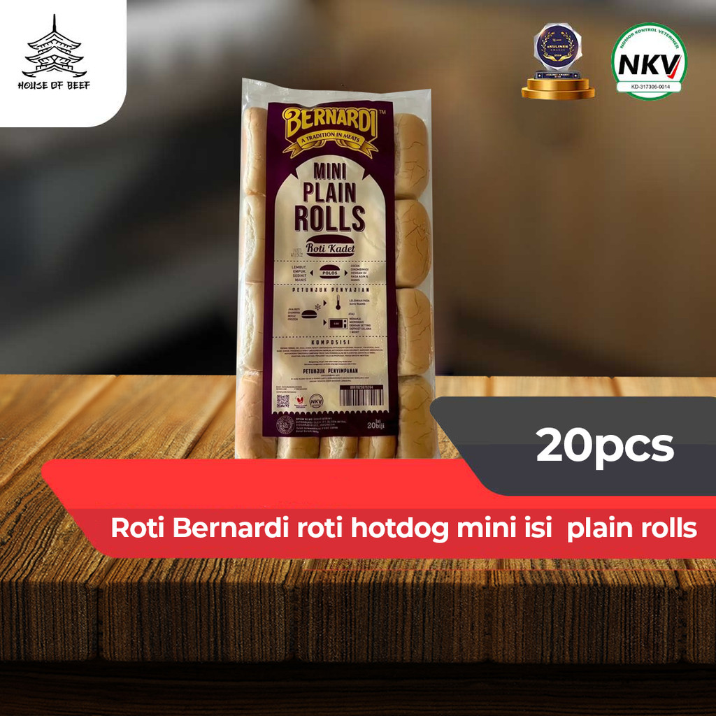 

Roti Bernardi roti hotdog mini isi 20 pcs plain rolls