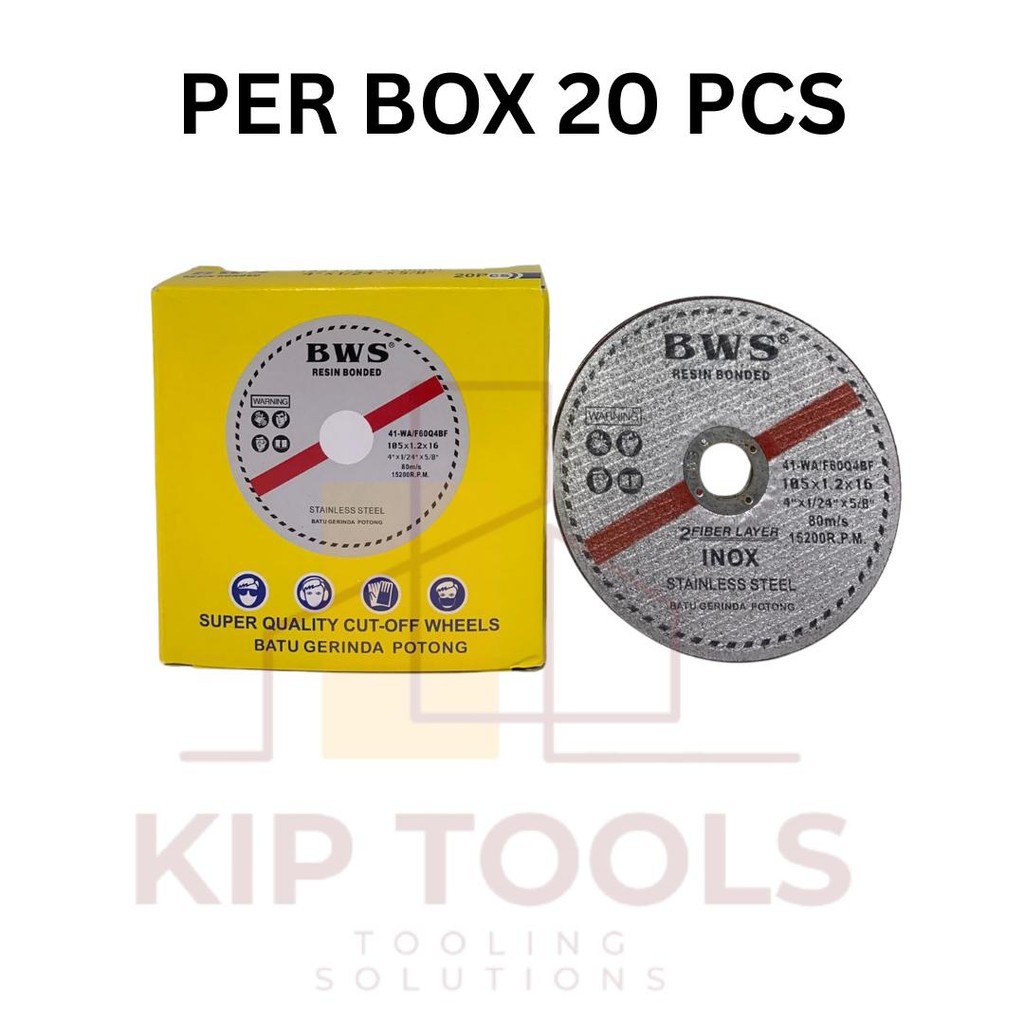 BWS - 1 KOTAK 20PCS Batu Potong 4" x 1,2 / Mata Gerinda Potong 4 Inchi
