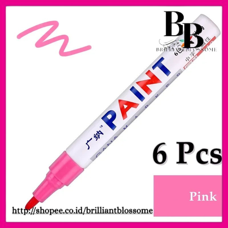 

6 Pcs Colorful Permanent Paint Marker Waterproof White Markers tire tread rubber fabric Paint metal 12 Colors Paint Marker Pens