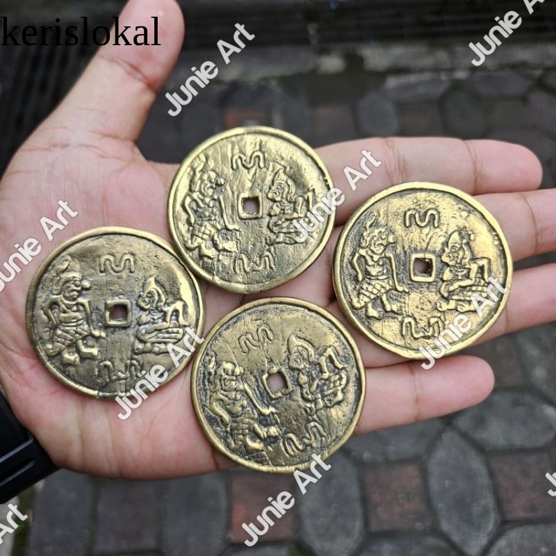 Uang Koin Antik Punakawan Semar - Koleksi Uang Filateli Piss Bolong Bahan Kuningan Asli KL14