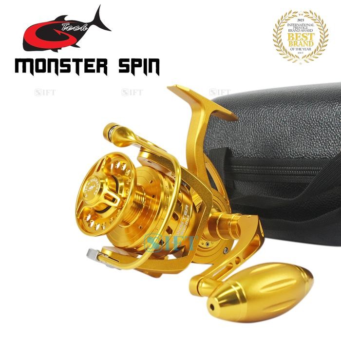 Reel G-TECH MONSTER SPIN 4000 6000 8000 50kg [2025] SaltWater Power Handle Metal Body Terbaru
