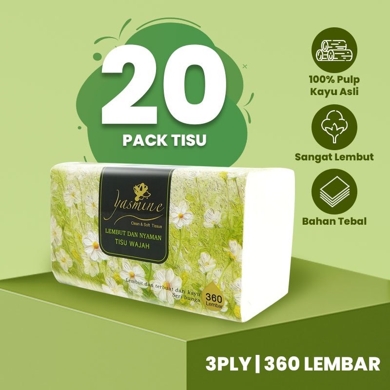 FRANCISS.ID [Harga kejutan]Yasmine 20 PACK 360 helai 3 ply harga promo murah gratis ongkir bisa cod 