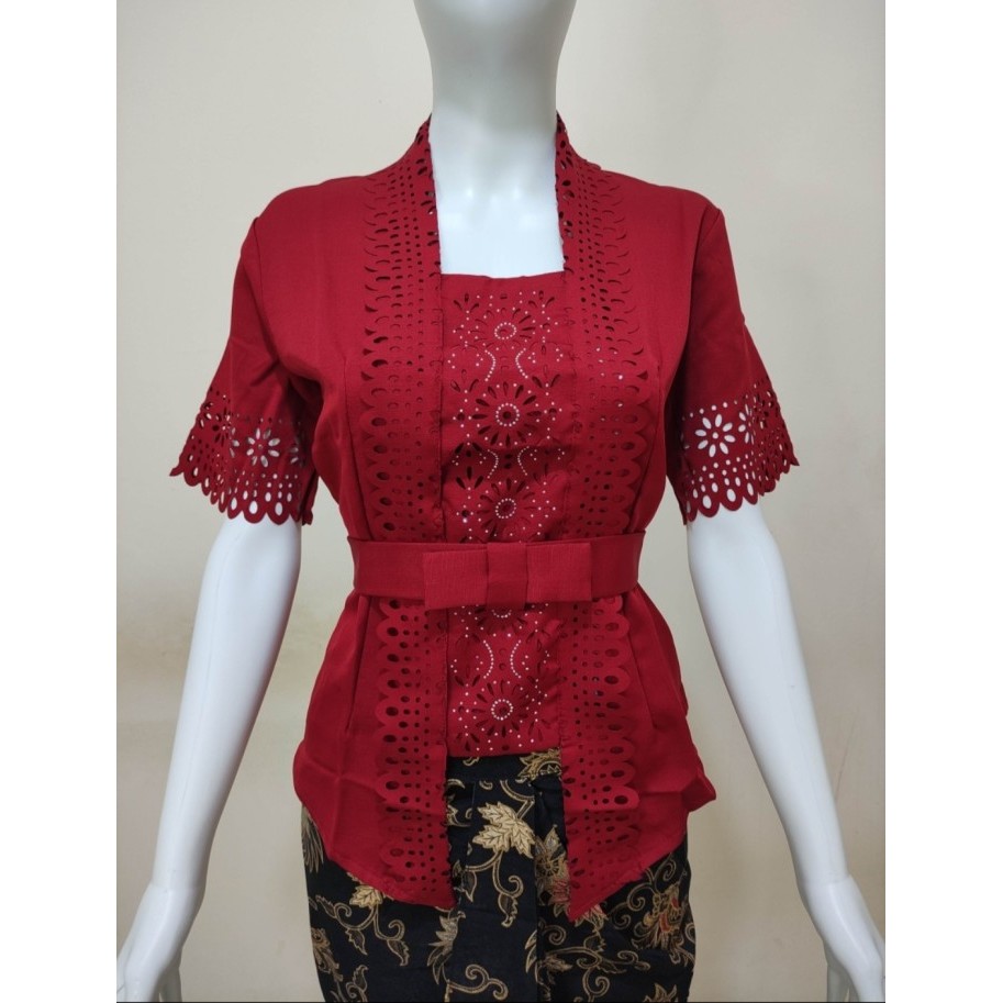 

✨LARIS✨ -Atasan kebaya kutubaru Naomi / Kebaya modern / Kebaya merah maroon - XXL