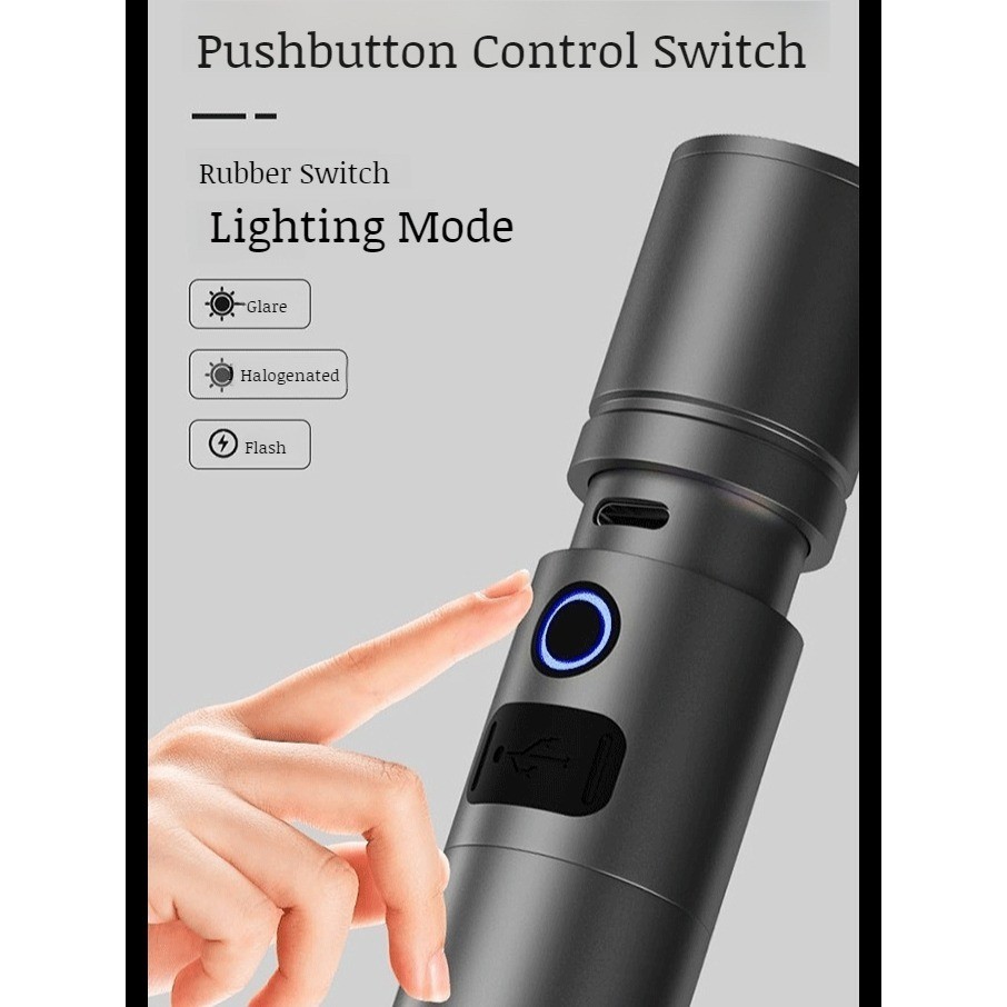 RB Senter Laser Zoom Multifungsi Yang Dapat Ditarik Laser Outdoor LED Lampu