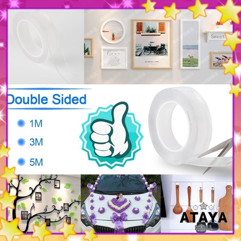 

Double Tape Super/Nano double tape/Isolasi Bening 2 sisi Super Kuat Tanpa Bekas