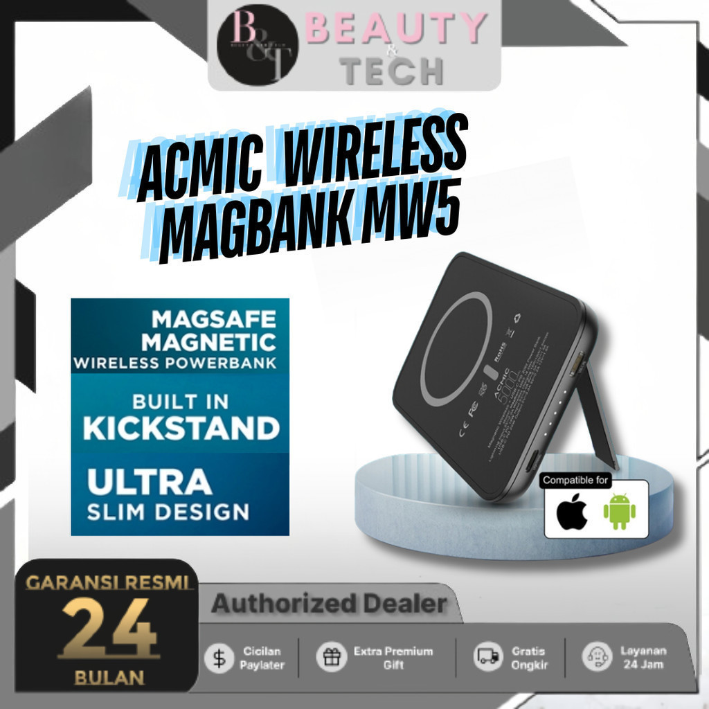 ACMIC MAGBANK MW5 Apple Magsafe Wireless PowerBank - GARANSI RESMI ACMIC