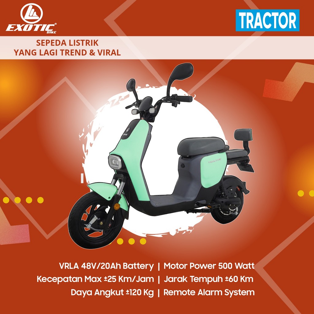 SEPEDA LISTRIK EXOTIC TRACTOR NEW GARANSI RESMI