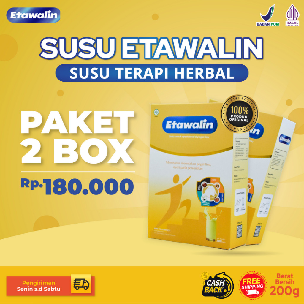 

Etawalin Susu Etawa Nyeri Sendi Asam Urat Ori 2 Box