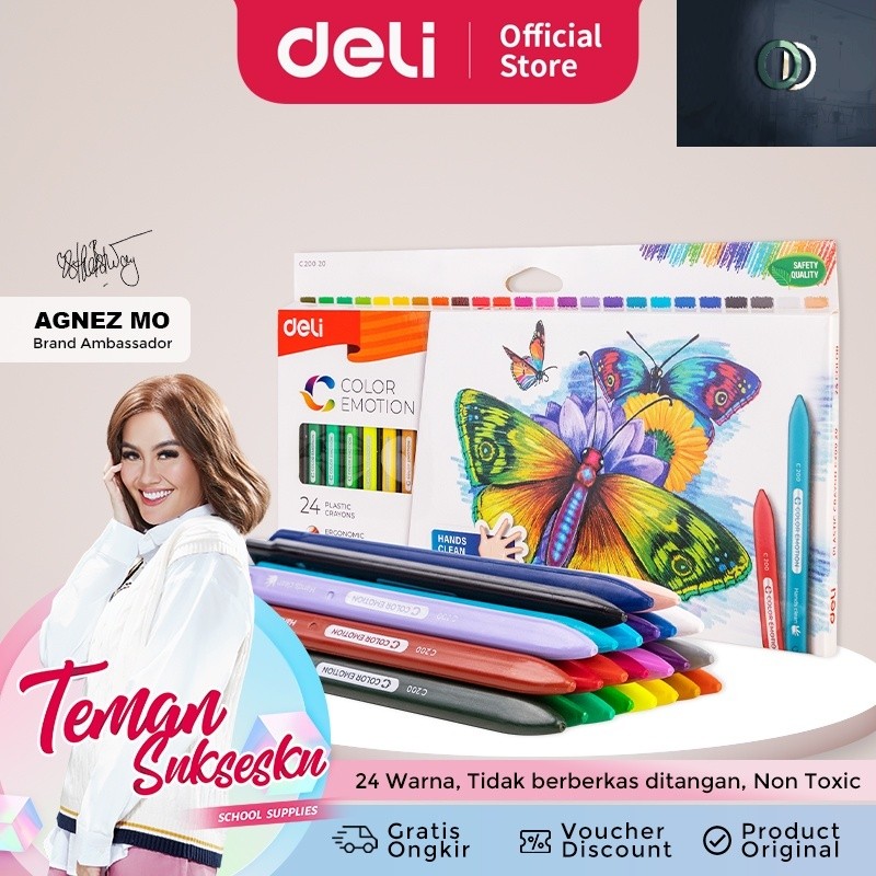 

HOT SALE!! / Deli Krayon Sekolah 24 Warna Cerah Bentuk segitiga ergonomis tidak beracun EC20020