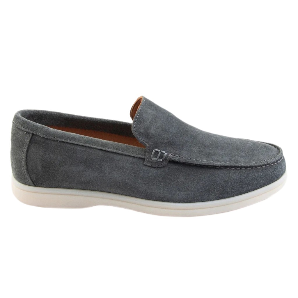 Loro Piana Grey Suede Summer Walk Loafers