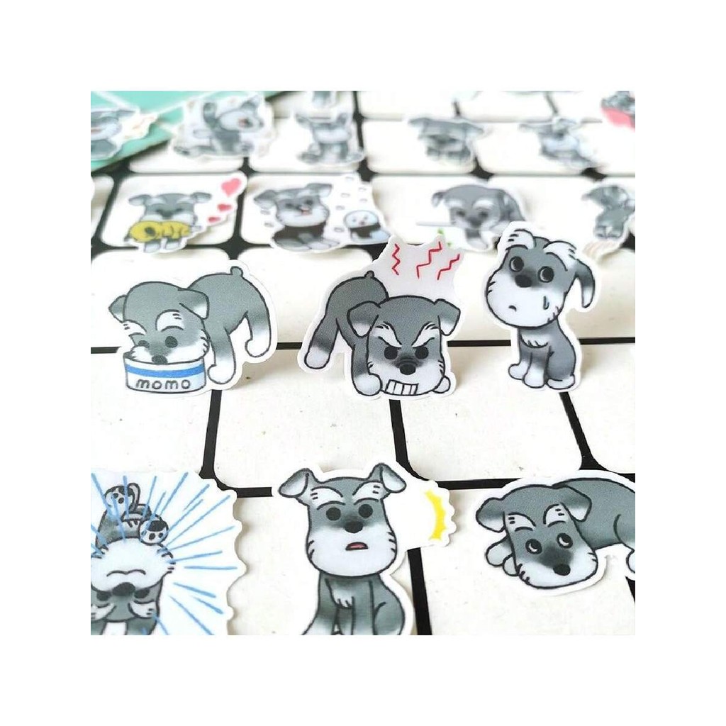 

Pet Dog Schnauzer Stickers, Funny Cartoon Animal Decals, Kids Reward Stickers, Student Gift, for Journal, Album, Diary