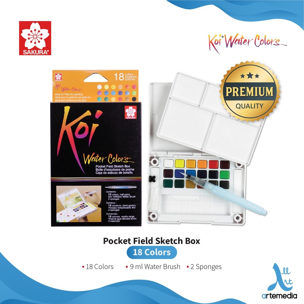 

Gramedia Surabaya - Sakura Koi Watercolor 18 Pocket Field Sketch Box