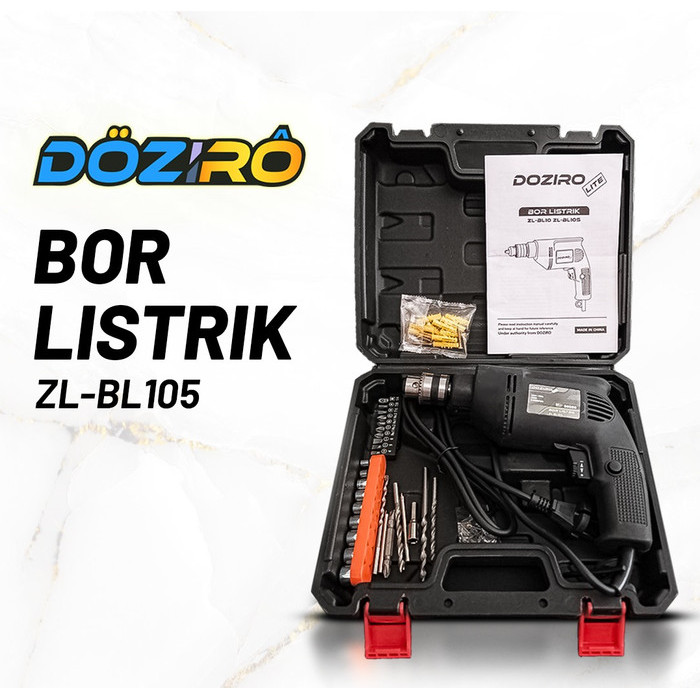 Mesin Bor Tangan Listrik 10mm set mata bor komplit DOZIRO ZL-BL105 SET